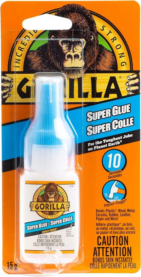 Gorilla Super Glue Liquid, Fast-Setting, Versatile Cyanoacrylate Glue, Anti-Clog Cap, Flow Control Formula, Clear, 0.53oz/15g, (Pack of 1) Liquid Fast, Gorilla Glue, Super Glue, Promo Codes, Glue, Follow Us, Best Deals