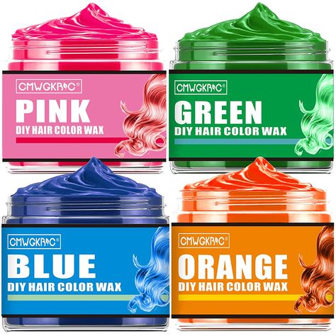 Colored Hair Wax, Halloween Diy Hair, Short Color Hair, Fall Hair Dye, Washable Hair Dye, Natural Hair Color Dye, Orange Hair Dye, Kids Hair Color, Royal Blue Hair