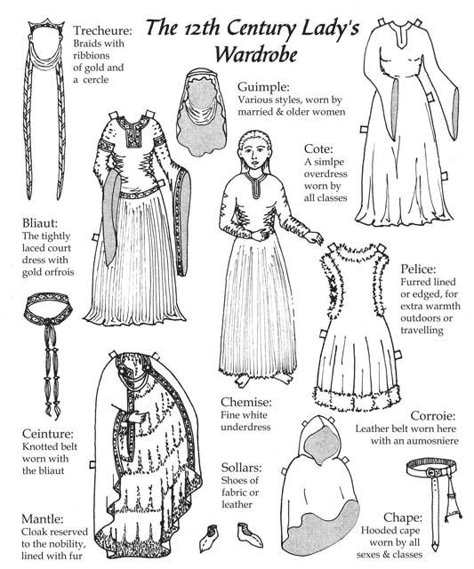 12th century ladies wardrobe 13 Century Fashion, Medieval French Clothing, French Medieval Fashion, Medieval Bliaut, 12 Century Fashion, 12 Century Clothing, 13 Century Clothing, 12th Century Clothing Women, 13th Century Clothing Women