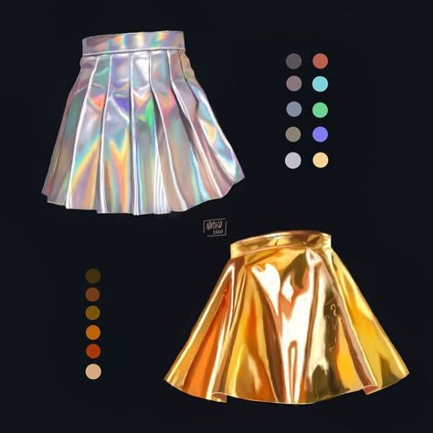 Lighting Drawing, Procreate Painting, Shiny Skirts, Drawing Study, Digital Painting Tutorials, Color Studies, Anime Drawings Tutorials, Drawing Clothes, Community Wall