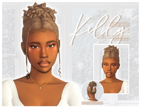 Curly Claw Clip, Kelly Hair, Sims 4 Curly Hair, Claw Clip Hairstyle, Clip Hairstyle, Sims 4 Black Hair, The Sims 4 Skin, Sims 4 Cc Hair, Pelo Sims