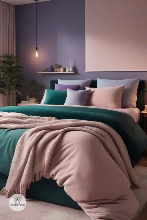 Who says winter has to be all about grays and whites? Explore vibrant color combinations that will make your bedroom feel inviting and warm. From rich jewel tones to gentle pastels, we’ve got the perfect tips to help you create a stylish winter retreat. Get ready to cozy up in style! Keywords: winter bedroom inspiration, color ideas.#WinterVibes #CozyHome #DecorInspiration #BedroomDesign #ColorPalette Master Bedrooms Jewel Tones, Bedroom Ideas Jewel Tones, Jewel Tone Bedroom White Walls, Jewel Tone Bedroom, Comfy Space, Style Keywords, Winter Bedroom, Winter Retreat, Rich Jewel Tones