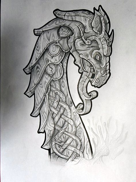 Viking Dragon Head, Nordic Dragon, Norse Dragon, Norse Mythology Tattoo, Viking Tattoo Sleeve, Norse Design, Woodcut Tattoo, Whale Tattoos, Viking Dragon