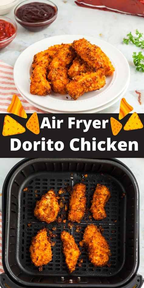 Air Fryer Doritos Chicken, Easy Cheap Dinners Air Fryer, Dinner In The Air Fryer, Dorito Chicken Tenders Air Fryer, Dorito Fried Chicken, Air Fryer Recipes For Picky Eaters, Dinner Ideas In Air Fryer, Dinner Recipes For Family Air Fryer, Fun Air Fryer Recipes