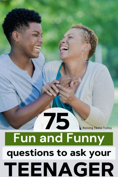 75 Fun and Funny Questions to Ask Your Teen - Raising Teens Today Questions To Ask Your Son, Teen Conversation Starters, Questions To Ask Your Teenage Son, Questions For Teenagers, Teen Attitude, Funny Questions To Ask, Parenting Teen Girl, Funny Text Conversations, Funny Questions