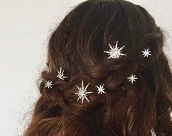 Celestial Moon and Stars Tiara and Hair Clips IN STOCK - Etsy UK Yule Ball Makeup, Yule Ball Hairstyles, Yule Ball Hair, Yule Ball Aesthetic, Rustic Elopement, Celestial Hair, Ball Makeup, Bridal Hair Bands, Ball Aesthetic