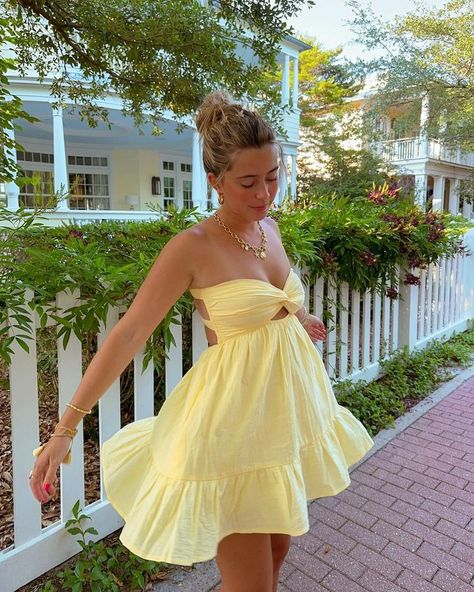 All Posts • Instagram Mccall Mitchell, Elegant Homecoming Dresses, Shade Of Yellow, Yellow Sundress, Short Homecoming Dress, Cute Summer Dresses, Summer Breeze, Hoco Dresses, Beach Vibes