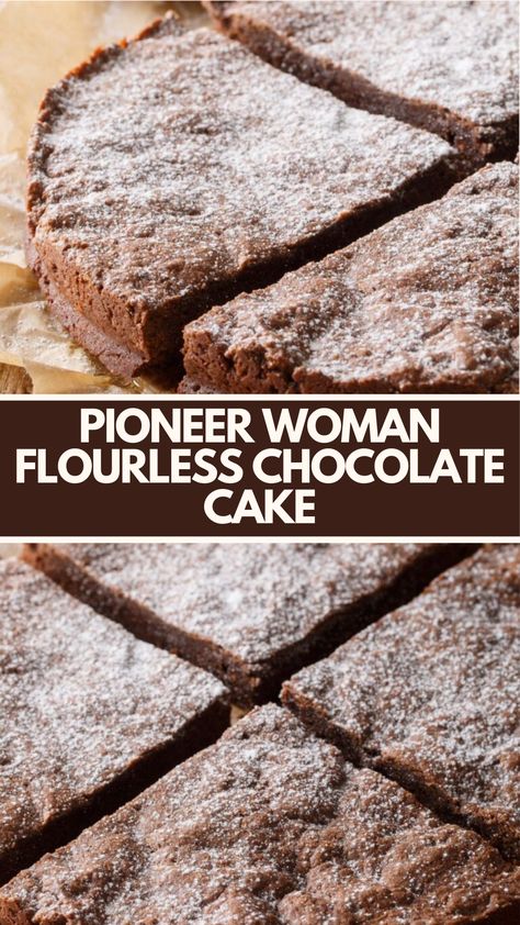 Pioneer Woman’s Flourless Chocolate Cake is made with semisweet chocolate, salted butter, sugar, eggs, cocoa powder, vanilla extract, kosher salt, and powdered sugar, creating a sweet treat that’s ready in 3 hours! Pioneer Woman Flourless Chocolate Cake, 4 Ingredient Flourless Chocolate Cake, Cocoa Powder Desserts Easy, 6 Inch Flourless Chocolate Cake, Chocolate Syrup Recipe Desserts, Skillet Chocolate Cake, No Flour Chocolate Cake, Pioneer Woman Recipes Desserts Cake, Nestle Cocoa Powder Recipes