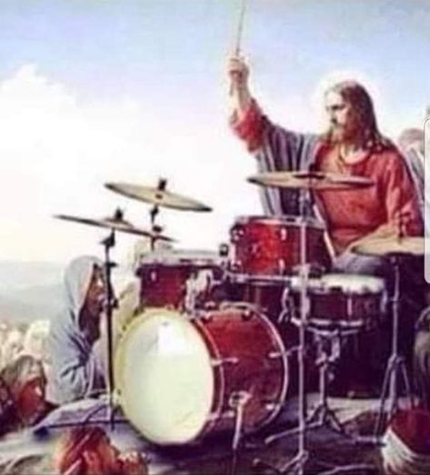 Crowbar Aesthetic, Rock Pfp, Drums Aesthetic, Jesus Memes, The Drums, Band Memes, Music Memes, Drum Set, Really Funny Pictures