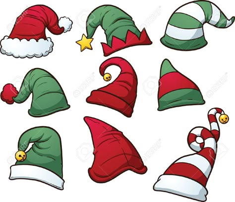 Elf Hat Drawing, Easy Christmas Drawings, Hat Drawing, Christmas Photo Booth, Christmas Doodles, Elf Hat, Hat Clips, Holiday Planning, Christmas Door Decorations