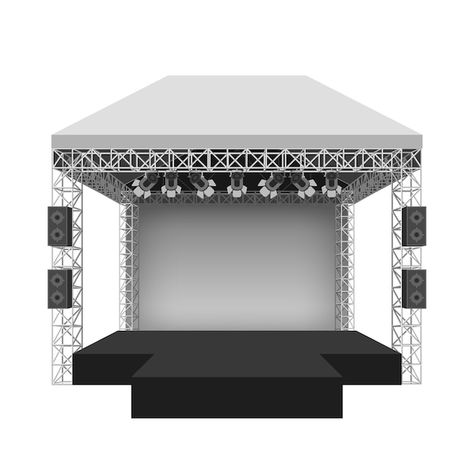 Podium concert stage. performance show e... | Free Vector #Freepik #freevector #event-stage #music-stage #stage-show #concert-stage Stage Podium, Radio Icon, Stage Lighting Design, Stand Up Show, Concert Stage Design, Concept Web, Stage Curtains, Outdoor Stage, Performance Stage