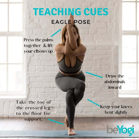 Eagle Pose Yoga, Yoga Cues, Hip Opener, Yoga Teacher Resources, Eagle Pose, Yoga Information, Hot Yoga Poses, Yoga Facts, Yoga Teaching