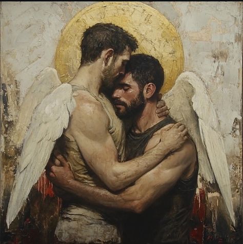 Justin Brown "Angels in America " Angels In America, Male Angels, Justin Brown, Masculine Art, Male Angel, Sun Day, Baroque Painting, Brown Painting, Gay Aesthetic