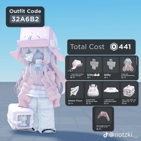 Cute Roblox Outfits Codes Brookhaven, Cute Roblox Codes Outfit, Roblox Avatars Ideas Girl, Kawaii Roblox Codes, Kawaii Roblox Avatar Codes, Roblox Avatar Catalog, Roblox Catalog Avatar Creator Codes, Roblox Outfit Ideas Cute, Cute Roblox Outfit Ideas