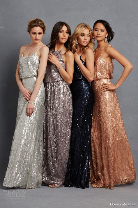 Fun sequinned dress Metallic Bridesmaid Dresses, Nye Wedding, Sequin Bridesmaid, Sequin Bridesmaid Dresses, فستان سهرة, Different Dresses, Romantic Dress, Bridesmaid Gown, Wedding Bridesmaid Dresses