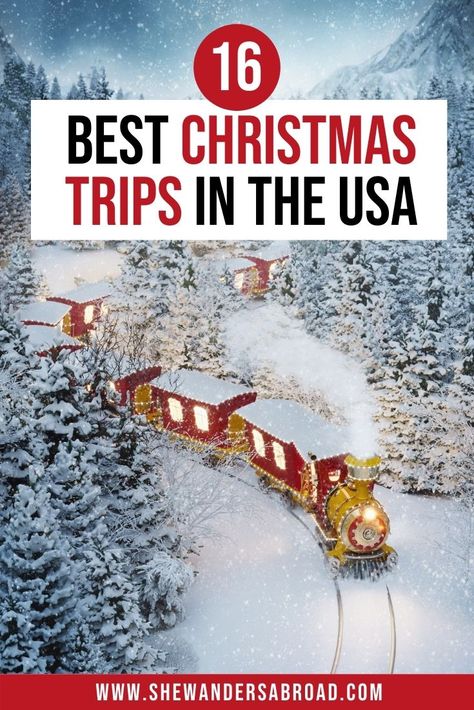 Are you looking for the best places to spend Christmas in the United States? Click here to read more about the best Christmas vacations in the USA! | USA Travel Tips | USA Christmas Family Vacation Destinations | Christmas Travel USA | Best Christmas Vacation Destinations in the USA | USA Christmas towns | Christmas Getaways in the United States | USA December Vacation Ideas | Where to Celebrate Christmas in the USA | Best Places to Visit in December in the USA | USA winter vacation ideas Christmas Trips, Christmas Vacation Destinations, Best Christmas Vacations, Christmas Family Vacation, Christmas Travel Destinations, Christmas Towns, Christmas Getaways, Usa Christmas, Winter Travel Destinations