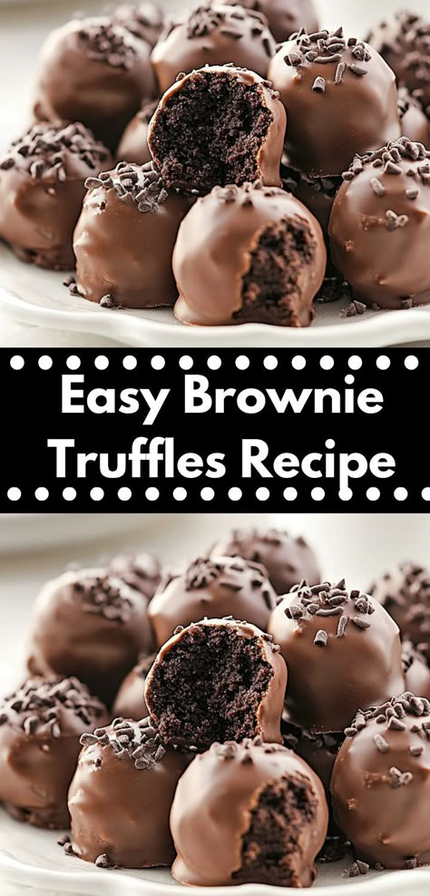 Searching for a quick and satisfying treat? These Easy Brownie Truffles require minimal effort and deliver maximum flavor. Perfect for busy families, they make delightful snacks or dessert ideas for any day of the week. Brownie Truffles Recipe, Healthy Candy Recipes, Brownie Cake Pops, Truffle Recipe Easy, Cookie Exchange Ideas, Easy Christmas Candy, Brownie Truffles, Easy Truffles, Easy Christmas Candy Recipes