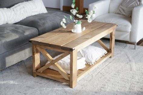 Rustic Farmhouse Coffee Table X Legs #ColorBench #HallwayBench #KitchenBench #FarmhouseBench #RusticBench #RoomBench #OutdoorBench #EntrywayBench #OutsideBench #XLegBench Build A Coffee Table Kit, Bookshelf Doorway, Inset Bookshelf, Window Birdfeeder, Refurnishing Furniture, Artisan Woodworking, Bin Cupboard, Playhouse Loft, Headboard Plan