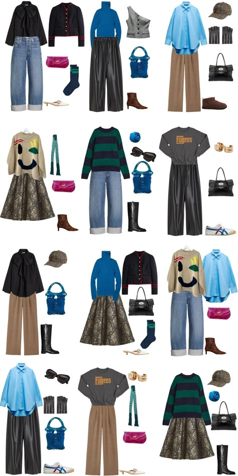 A 12 Piece Eclectic Fall Capsule Wardrobe - livelovesara Graphic Designer Fashion Style, Graphic Designer Outfit Style Work, Eclectic Dressing Style, Eclectic Maximalism Outfit, Maximalist Outfit Ideas, Eclectic Outfits For Women, Style Adjectives, Maximalist Style Fashion, Eclectic Style Fashion