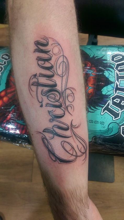 Script 'Christian' Christian Name Tattoo, Script Tattoos, Christian Names, Name Tattoo Designs, Tattoo Script, Name Tattoo, Name Tattoos, Tattoo Lettering, Line Art Drawings