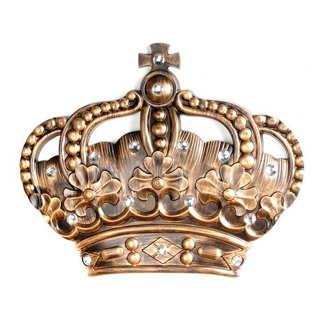 Her Crown Gold Jeweled Wall Plaque | Kirklands Crown Wall Decor, Art Crown, Top Decor Ideas, Crown Accessories, Crown Brooch, Beautiful Kitchen Cabinets, Gold Home Accessories, Royal Ball, Ball Ideas