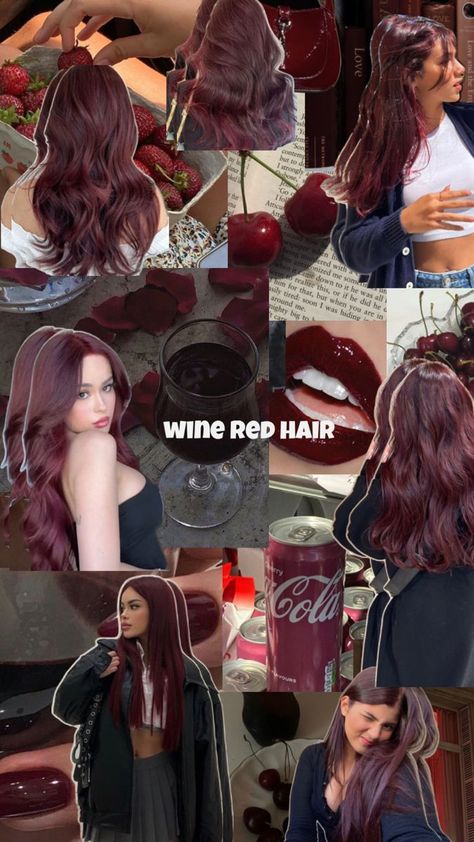 Long red hairwine redcherry cola coloured/dyed hair that can be achieved without bleaching Red Hair Without Bleach, Red Hair No Bleach, Dark Blonde Hair With Highlights, Dark Blonde Hair Color Ideas, Wine Red Hair Color, Bleach Hair Color, Cherry Cola Hair Color, Cherry Cola Hair, Cherry Hair Colors