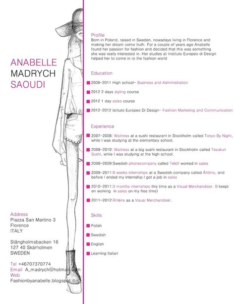 Cv Fashion Designer, Fashion Stylist Resume, Fashion Designer Resume, Fashion Cv, Cv Layout, Fashion Resume, Cv Original, Creative Resumes, Creative Cvs