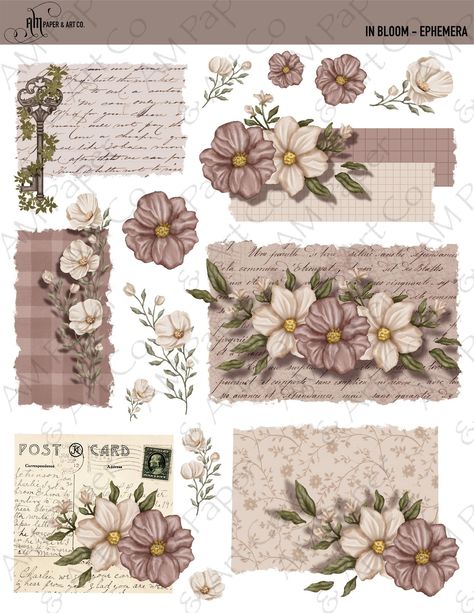 #VintageFlowerEphemeraStickers Decorate your planner, notebooks, and more with these beautiful . #Junk_Journal_Stickers #Scrapbook_Art #Postcard_Art #Best_Islamic_Images Journal Tags Printable, Themes For Scrapbooks, Cute Stickers For Scrapbook, Minimal Stickers Printable, Floral Scrapbook Ideas, Cute Stickers Ideas For Journal, Cute Journal Stickers Printable, Cute Scrapbook Stickers, Stickers To Print Out