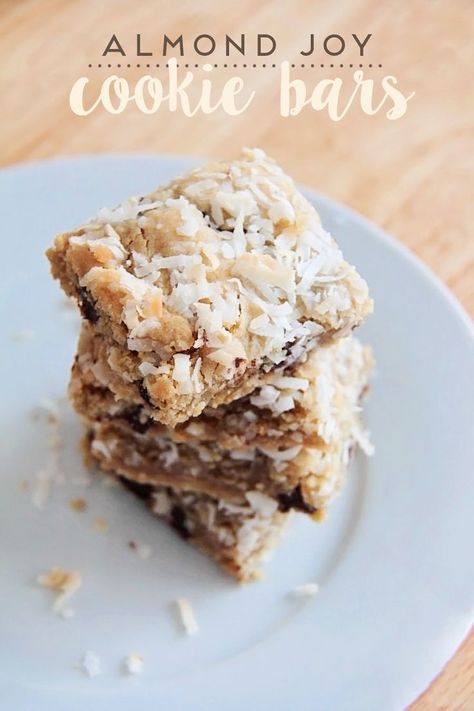 The Baker Upstairs: Almond Joy Cookie Bars Cookie Perfection, Almond Joy Cookies, Almond Bars, Coconut Bars, Almond Extract, Buttery Cookies, Almond Joy, Cooks Illustrated, Coconut Cookies