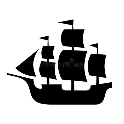 Ancient sailboat, medieval caravel, pirate ship, navigate vessel. royalty free illustration Pirate Ship Clipart, Pirate Silhouette, Pirate Ship Silhouette, Boat Drawing Simple, Pirate Ship Drawing, Pirates Ship, Ship Silhouette, Aquatic Design, Boat Silhouette