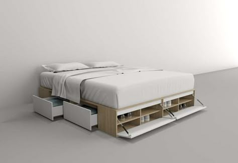 Hanging Beds, Condo Interior, Cama King, Cama Queen, Bed Furniture Design, Cama Box, Storage Bed, Stylish Home Decor, Bed Storage