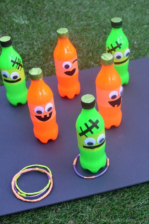 Fall Festival Games Prek, Halloween Bones Diy, Pirate Theme Carnival Games, Ring Toss Halloween Game, Dollar Tree Fall Festival Games, Inside Halloween Games, Fall Ring Toss Game, Outdoor Fall Birthday Party Activities, Kids Halloween Carnival Games