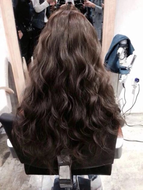 Digital Perm Long Hair, Wavy Hair Perm, Wavy Perm, Long Hair Perm, Ulzzang Hair, Hair Perm, Inspo Hair, Hair Color Underneath, Haircuts For Wavy Hair