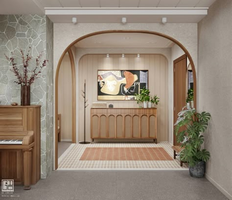 Traditional Foyer Design, Arch Panelling, Tiny Foyer, Vestibule Design, Old Interior Design, Traditional Foyer, Foyer Console, Old Interior, Foyer Furniture