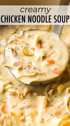 Creamy Chicken Noodle, Creamy Chicken Tortilla Soup, Cream Cheese Chicken Chili, 200 Calorie, Creamy Chicken Noodle Soup, Creamy Chicken Soup, Diner Recept, Comfort Food Recipes Dinners, Cream Cheese Chicken