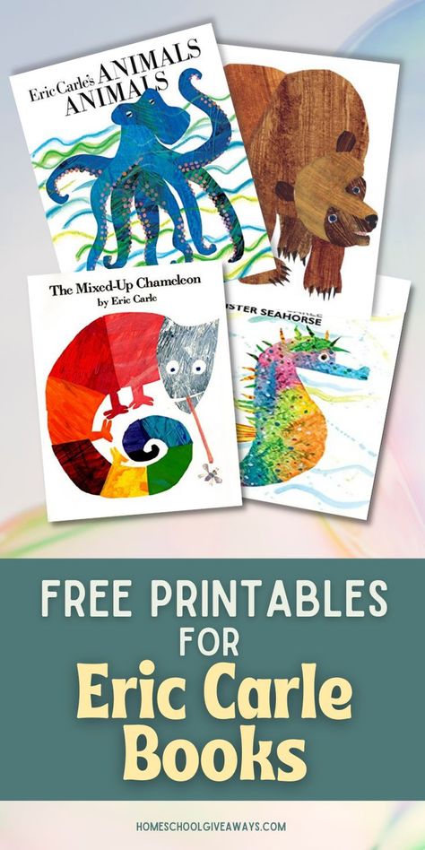 Eric Carle Book Activities, Prek Book Activities, Book And Craft Preschool, Eric Carle Coloring Pages Free Printables, Eric Carle Printables Free, Author Week Preschool, Book Themes For Preschool, Eric Carle Crafts For Kindergarten, Eric Carle Theme Preschool