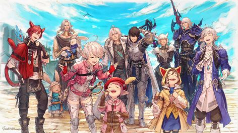 Japan Fanfest Welcome Home Art by Kodai Okamoto - Final Fantasy XIV: Endwalker Art Gallery Final Fantasy Xiv Wallpaper, Ffxiv Endwalker, Final Fantasy Xiv Art, Ffxiv Wallpaper Desktop, Ffxiv Official Art, Ffxiv Dawntrail, Final Fantasy Xii Concept Art, Final Fantasy Artwork, Final Fantasy Art