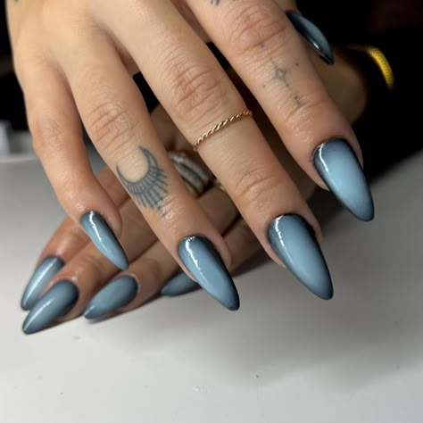 Airbrush Nails Inspiration Save it for your next set! #nails #airbrushnails #nailsofinstagram #airbrush #auranails #summernails #almondnails Air Brush Nail, Airbrush Nail, Air Brush Nails Art, Nail Inspo Airbrush, Airbrushed Nails, Airbrush Nails Designs, Blue Air Brush Nails, Air Brush Nail Set, Air Brush Nails