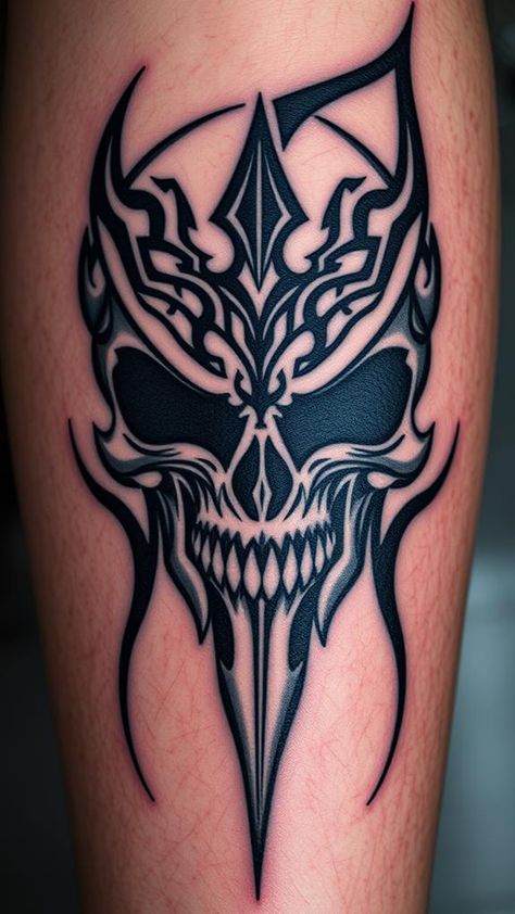 Take a journey through 15 captivating skull tattoos that embody your dark side, revealing untold stories and hidden meanings waiting to be discovered. Side Skull Tattoo, Evil Skull Tattoo Dark Art, Skulls And Flowers Tattoos, Tattoo Ideas Evil, Vampire Skull Tattoo, Skull Tattoos Men, Skull Neck Tattoo, Skull Couple Tattoo, Skulls Tattoo