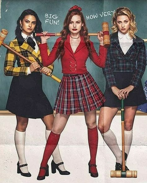 Trio Halloween Costumes, Famous Actresses, Camila Mendes, Riverdale Cast, Cheryl Blossom, Madelaine Petsch, Lili Reinhart, Riverdale, Costume Ideas