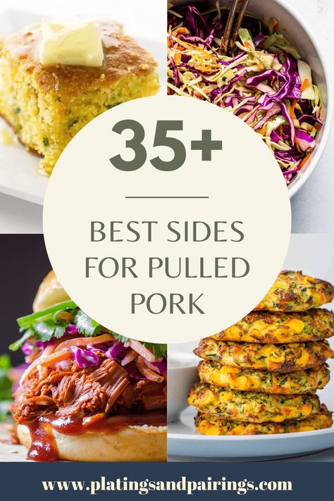 35+ Sides for Pulled Pork (What to Serve with Pulled Pork) Pulled Pork Menu, Pork Sandwich Sides, Sides For Pulled Pork, Pulled Pork Side Dishes, Pulled Pork Sides, Air Fryer Chinese, Creamy Green Sauce, Pork Menu, Pulled Pork Dinner