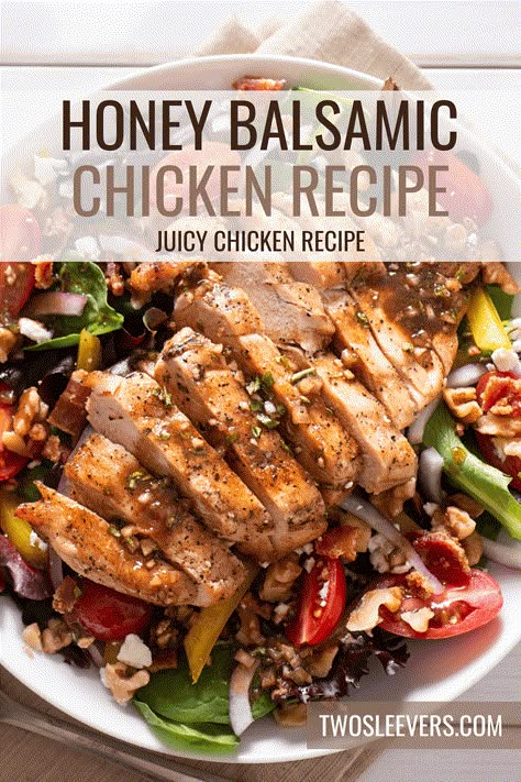 Honey Balsamic Chicken Recipe | Chicken With Balsamic Glaze Honey Garlic Balsamic Chicken, Recipes Using Balsamic Glaze, Chicken With Balsamic Glaze, Balsamic Chicken Crock Pot, Chicken Recipes Juicy, Chicken Recipes Low Carb, Mind Diet Recipes, Balsamic Chicken Recipe, Balsamic Chicken Breast