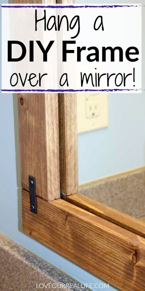 Easy Bathroom Upgrades, Bathroom Diy Ideas, Bathroom Mirrors Diy, Bathroom Mirror Frame, Bathroom Diy, Diy Holz, Bathroom Update, Bathroom Mirrors, Simple Bathroom