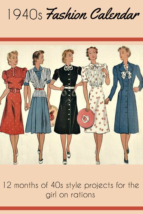 diy 1940s fashion The 40s Fashion, Outfits 40s, 40s Mode, 1940 Fashion, 40s Outfits, Fashion 40s, 40's Fashion, Vintage Foto's, Patron Vintage