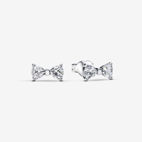 Sparkling Small Bow Stud Earrings Pandora White, Jewelry Pandora, New Charmed, Discount Card, Small Bows, Pandora Jewelry, Earrings Color, Shop Earrings, Dust Bag