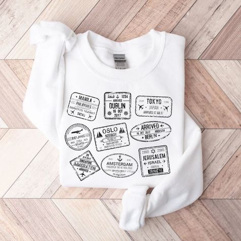 Travel Sweatshirt, Gift for traveler, Travel Stamps, Passport, Europe Travel, Flights not Feelings, Airplane Sweater, Passport Stamps Travel Merchandise Ideas, Travel T-shirts, Travel T Shirts Ideas, Travel Hoodie Design, Travel T-shirt, Travel T Shirt Design, Travel T Shirt, Travel Tshirt Design Ideas, Airplane Sweater