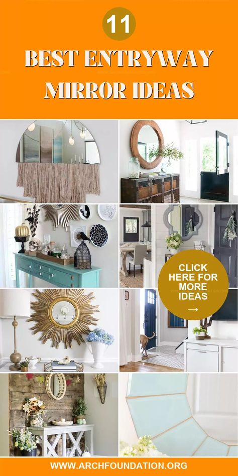 An entryway mirror is more than a tool for last-minute checks; it’s a statement piece that can amplify natural light and add depth to your foyer. Stylish and functional, these mirrors come in various shapes and sizes, tailored to enhance both small and spacious entryways. They set the tone for the rest of your home with their presence. Explore elegant entryway mirror ideas that combine style and practicality. Mirror By Front Door Entrance, Entryway Mirror Ideas, Foyer Mirror, Elegant Entryway, Entryway Mirror, Foyer Table, Front Door Entrance, Mirror Ideas, Front Entry