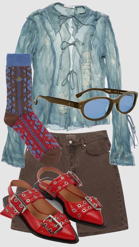 #fashion #style #outfit #shorts #stussy #tops #acnestudios #sandals #ganni #socks #viviennewestwood #sunglasses Ganni Sandals Outfit, Outfit Shorts, Sandals Outfit, Abstract Iphone Wallpaper, Outfit Style, Vivienne Westwood, Casual Look, Style Fashion, Iphone Wallpaper