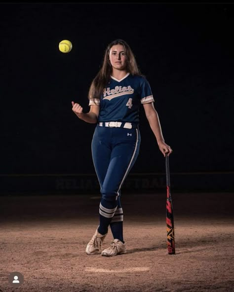 Softball Pictures Poses With Bat, Softball Pictures Senior, Girls Softball Portraits, Softball Picture Ideas Individual, Senior Softball Banner Ideas, Catcher Poses Photo Ideas, Softball Poses For Pictures Photo Ideas, Softball Quinceanera Pictures, Poses For Sports Pictures Photo Ideas