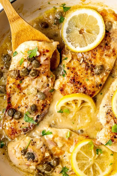 GLUTEN-FREE DAIRY-FREE CHICKEN PICCATA Chicken Spaghetti Dairy Free, Lectin Free Chicken Recipes, Gluten Free Chicken Francaise Recipe, Gluten Dairy Free Chicken Recipes, Dairy Free Chicken Recipes, Chicken Breast Sauce, Chicken Recipes Dairy Free, Board With Food, Italian Chicken Dishes